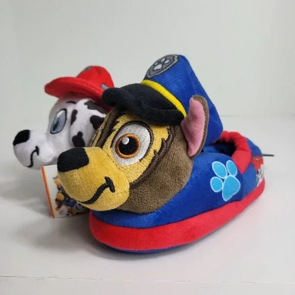 Paw Patrol Kids Slippers Chase Marshall Plush Puppy Dog Sz 7/8 Nickelodeon New - Picture 14 of 16
